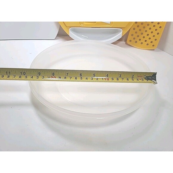 Complete Vintage Tupperware Yellow Grater Cutting Board Slicer Set - Picture 2 of 7